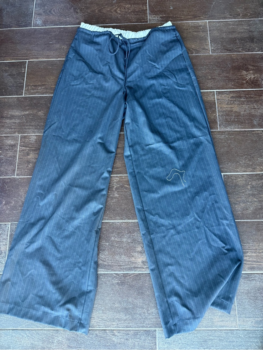 Zara Pinstriped Navy Blue Trousers